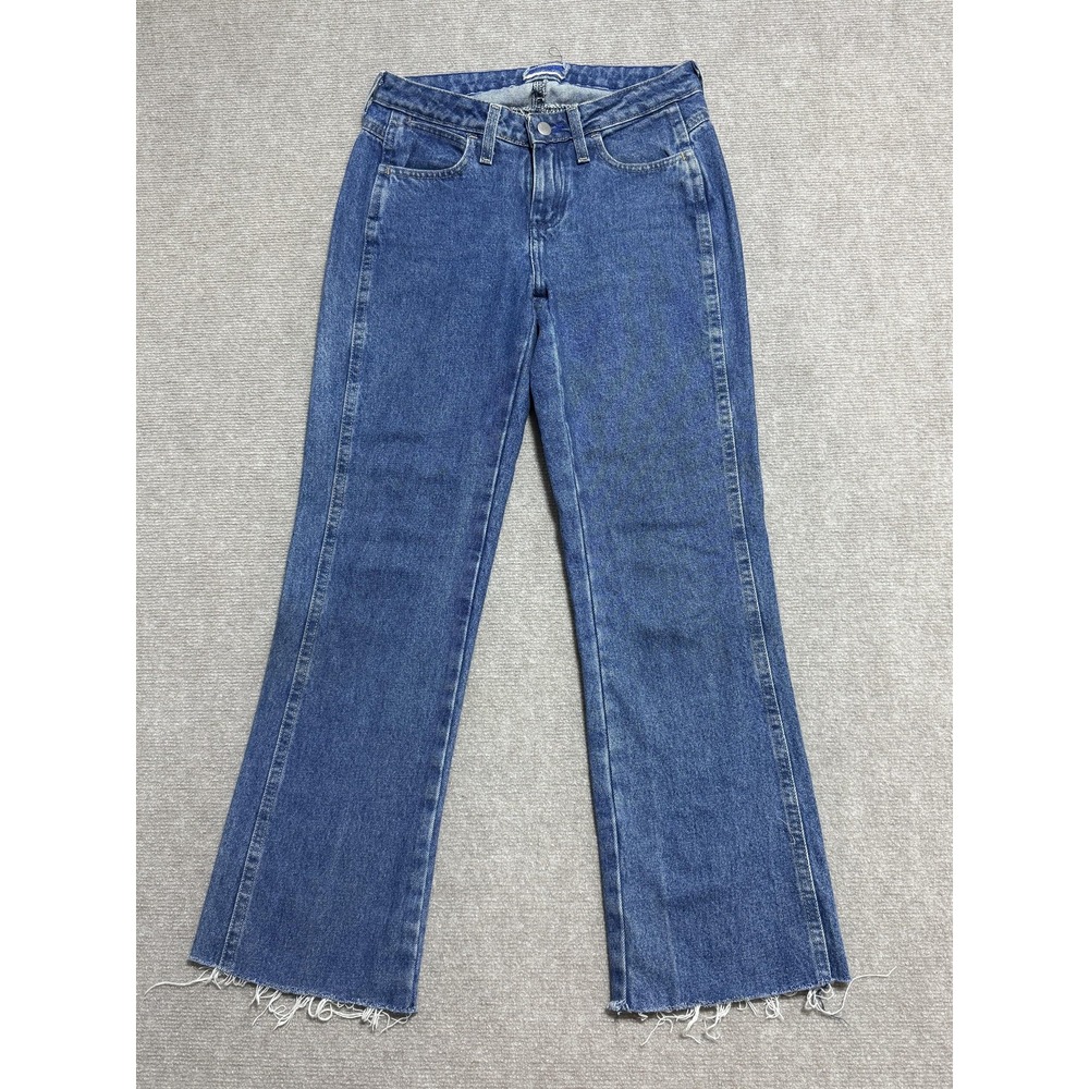 Vintage Wrangler Jeans Womens 12x36 Blue High Rise Flare Distressed Raw Hem‎ 90s